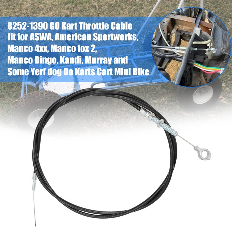 YOXUFA 71 inch Go Kart Throttle Cable Brake Return Throttle Pedal Springs Kit for Predator 212cc Engine GX160 GX200 196cc 8252-1390 Manco ASW Kandi American Sportworks Go Kart Lawn Mower Parts - Image 2